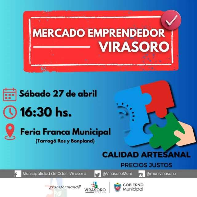 El sábado 27/4 nuevamente abre sus puertas el #MercadoEmprendedor