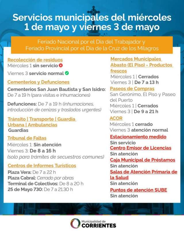 Servicios del Feriado