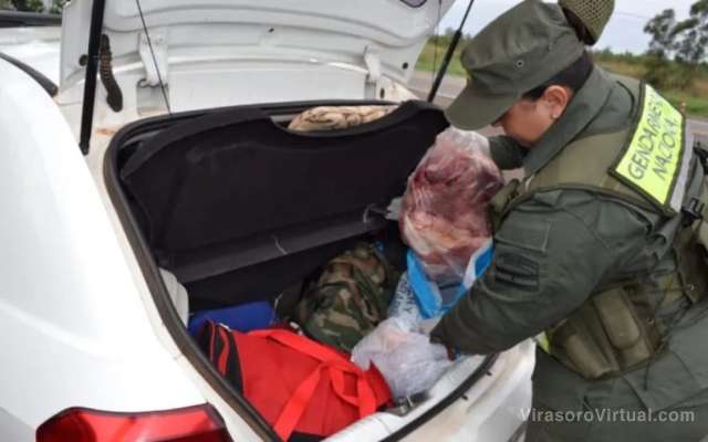 3 hombres fueron detenidos en Santo Tomé por transportar carne faenada