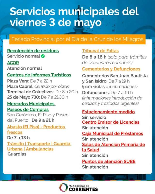 Servicios del Feriado