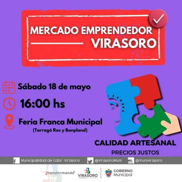 El sábado 18/5 a partir de las 16 h el MERCADO EMPRENDEDOR abrirá nuevamente sus puertas en la Feria Franca