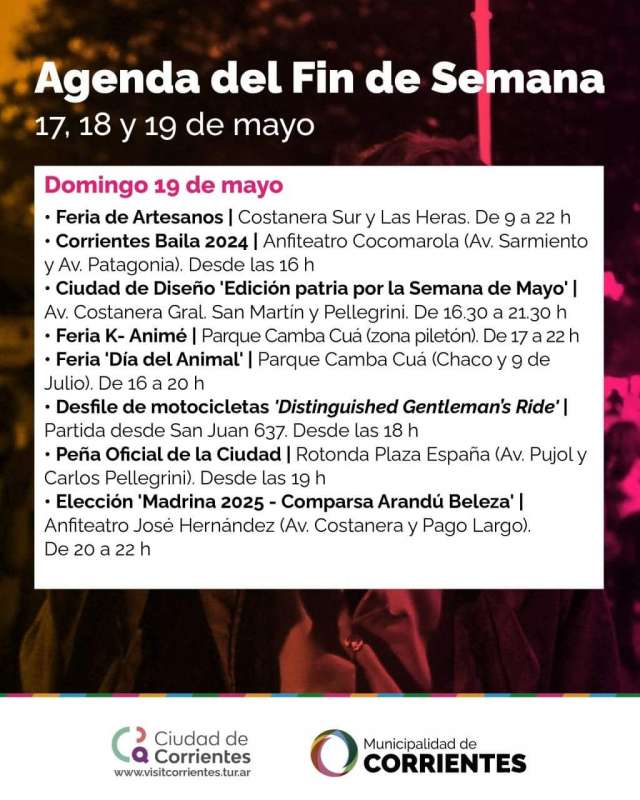 Agenda del fin de semana