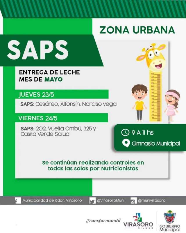 ATENCION mamis te dejamos el cronograma de entrega de leche de la zona urbana de éste mes