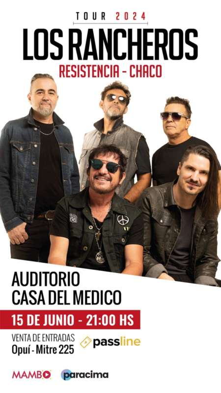 La legendaria banda de rock nacional Los Rancheros se presentará en la capital chaqueña