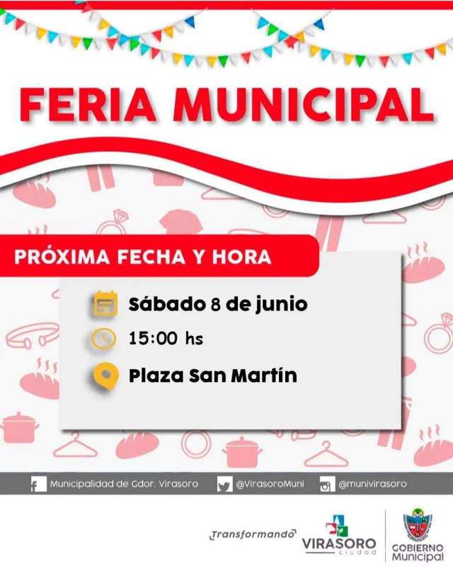 El sábado 8/6 la FeriaMunicipal estará en la plaza San Martín