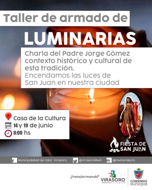 #Cultura: En vísperas de la #FiestaDeSanJuan  te invitan a participar del TALLER DE LUMINARIAS