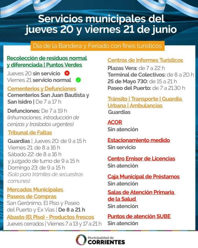 Servicios del Feriado