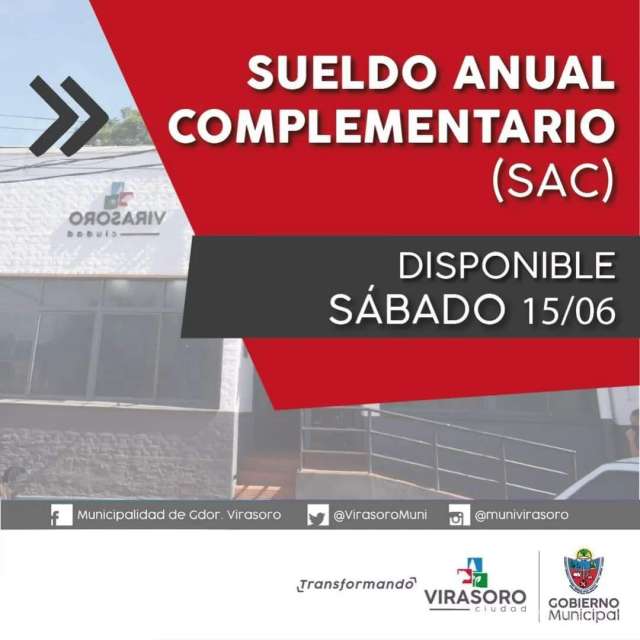 En el día de la fecha acreditaron el pago del MEDIO AGUINALDO para todos los agentes municipales