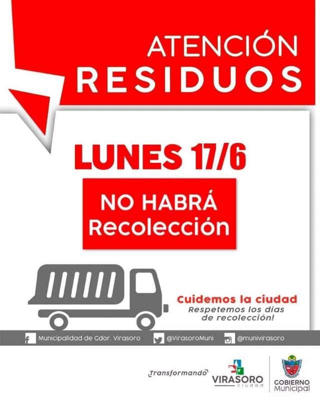 No habra servicio recoleccion residuos este lunes 17