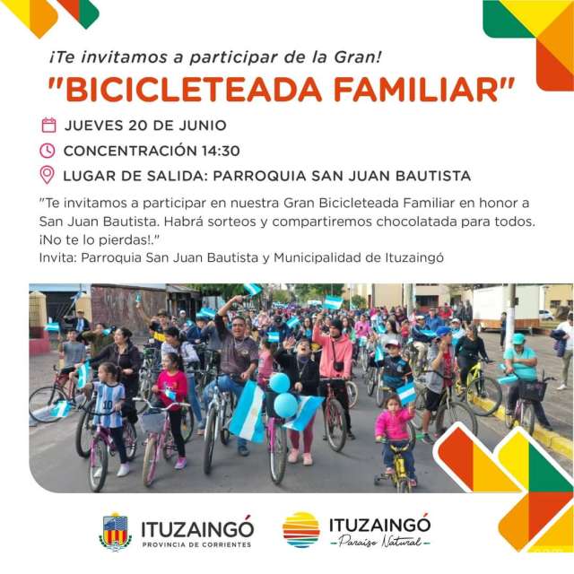 ¡Te invitan a participar de la Gran Bicicleteada Familiar!