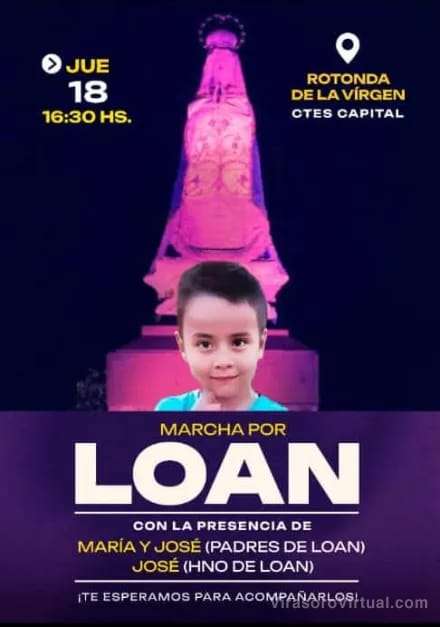La madre y el padre de Loan vendrán a Corrientes para encabezar una marcha