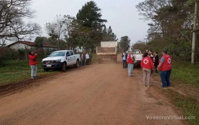 Simulacro de accidente de tránsito que se realizó en Santo Tomé,