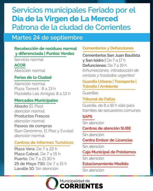Servicios del Feriado