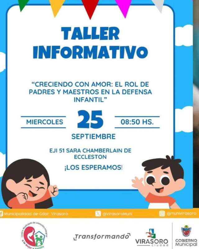 Te invitan a participar del TALLER INFORMATIVO "Creciendo con amor