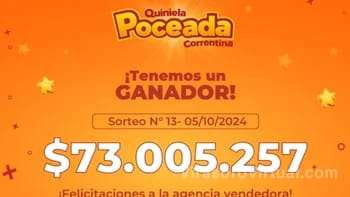 Un correntino ganó 73 millones de pesos en la Poceada el sábado pasado