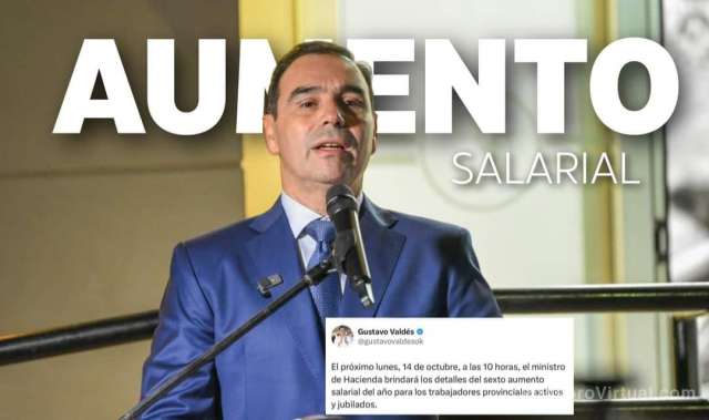 El gobernador Gustavo Valdés anuncia 6to aumento salarial para trabajadores provinciales