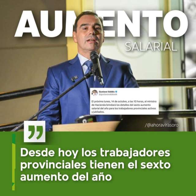 El gobierno provincial anunció el sexto aumento salarial del 2024