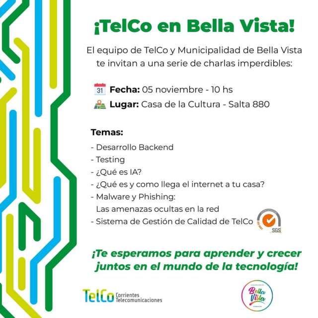 ¡Charlas de tecnología con TelCo en Bella Vista!