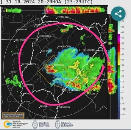 Un fuerte temporal de viento, lluvia y granizo azotó la zona de São Borja,