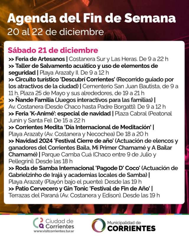 Agenda del Fin de Semana
