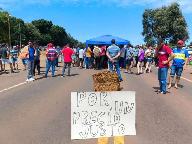 Los productores de tabaco en Misiones se manifiestan en la ruta 14