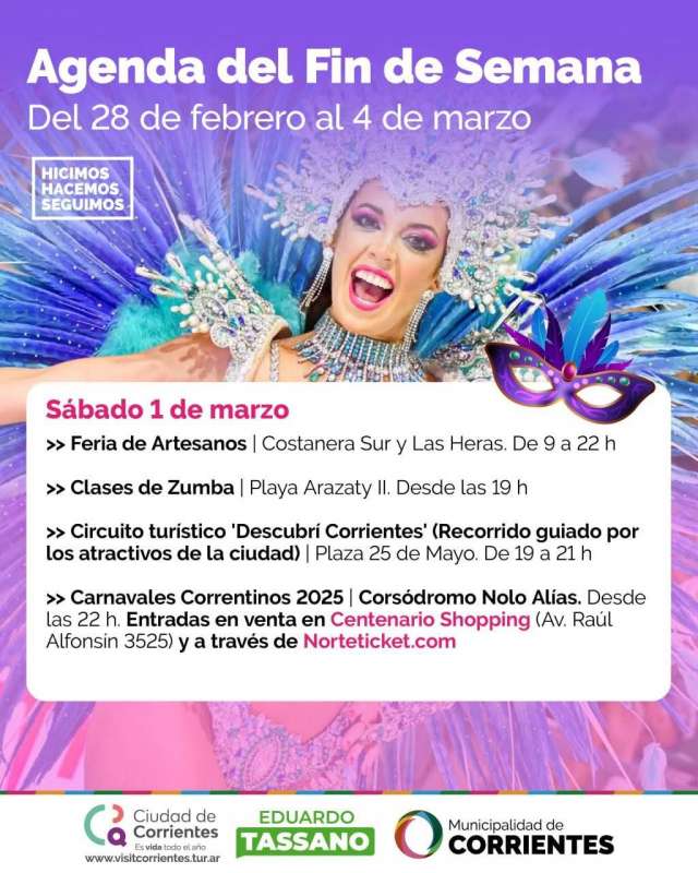 Fin de semana largo en Corrientes con una variedad de actividades: