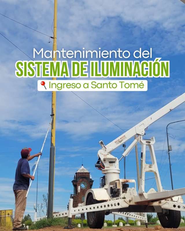 Se están realizando tareas de mantenimiento y repintado de columnas de luz en distintos puntos de la ciudad