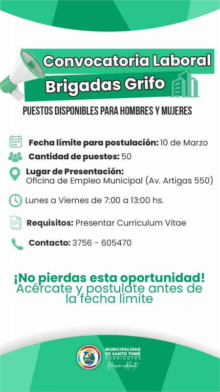 Convocatoria laboral brigadas Grifo hasta el 10 de marzo