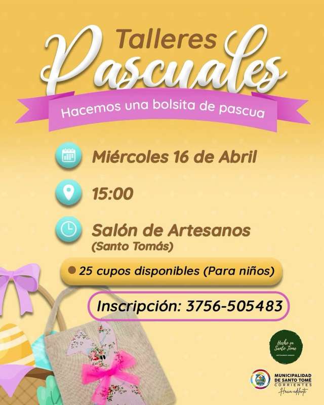 La Municipalidad invita a participar en talleres gratuitos para niños durante las fechas de Pascua