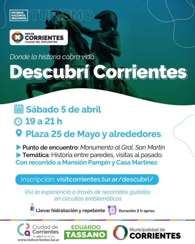 Se celebra el Mes de Corrientes con recorridos gratuitos por la ciudad