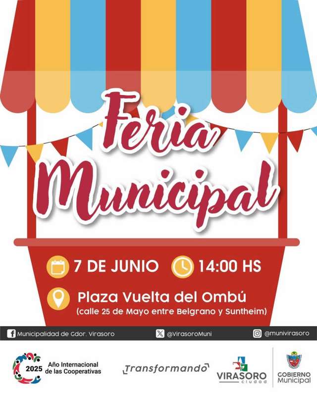 El sábado 07/06 la #Feria Municipal estará en la Plaza Vuelta Del Ombú