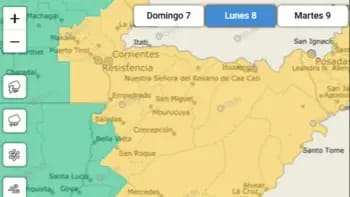 Alerta amarilla por lluvias y tormentas fuertes en Corrientes