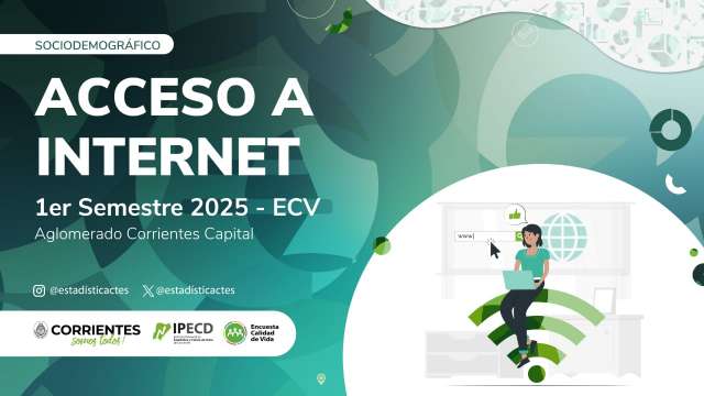 El Instituto Provincial de Estadística y Ciencia de Datos de Corrientes publicó un informe sobre Acceso a Internet
