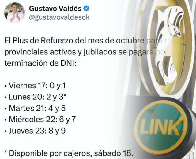 Se anunció el pago del Plus de Refuerzo de octubre para trabajadores provinciales y jubilados