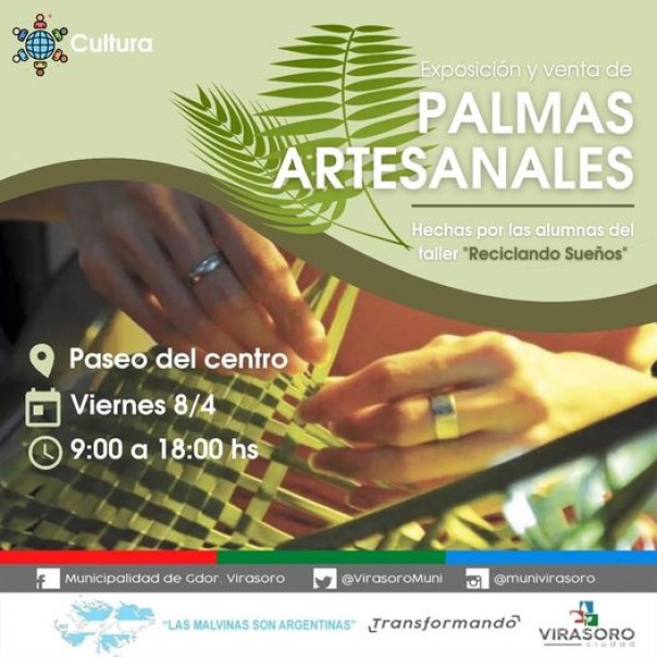 Exposición y venta de palmas artesanales