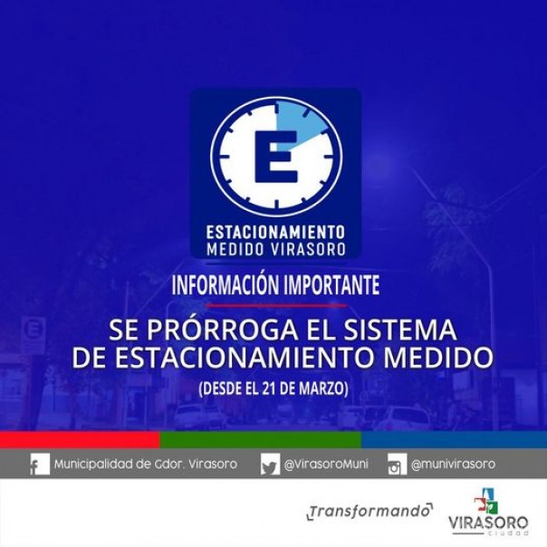 Desde el 21 de marzo comienza a regir el Sistema de Estacionamiento Medido