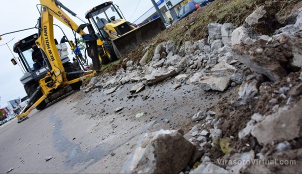 La Municipalidad inicia la construcción una dársena en la avenida Raúl Alfonsín