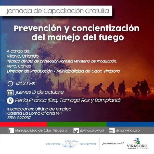 Invitan a participar de una jornada gratuita de capacitación en Manejo del Fuego