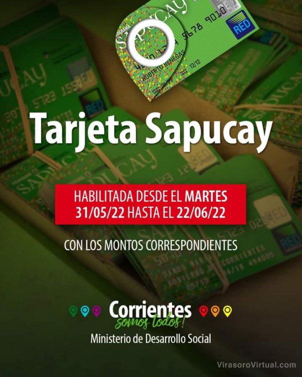 Desde este martes 31 se habilitan las tarjetas Sapucay