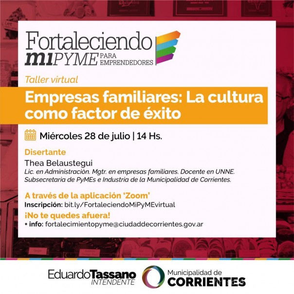 El Municipio realizará un taller virtual gratuito para emprendedores