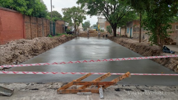 Ex Vía: El pavimento llegó hasta casi su cruce con Las Heras