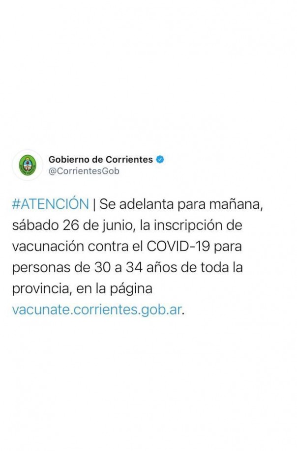 Se adelanta la inscripción de vacunación contra el COVID-19 para personas de 30 a 34 años