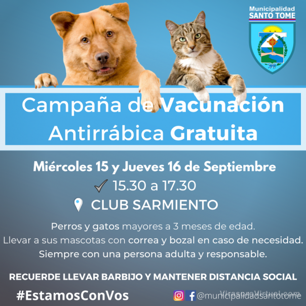 Campaña de Vacunación antirrábica gratuita