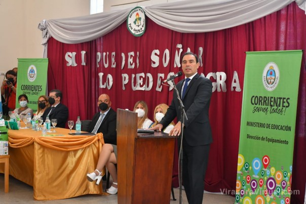 Al encabezar la apertura del ciclo lectivo, Valdés  inauguró una escuela y un JIN en San Luis del Palmar