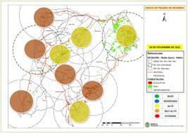Peligro alto de fuego para toda la provincia