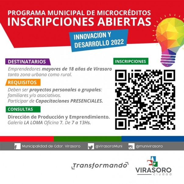 Se encuentra abierta la inscripción al Programa Municipal de Microcréditos 2022