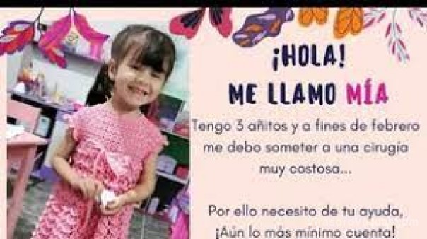 Campaña solidaria para pagar la operación de una niña de 3 años