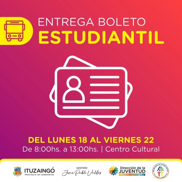 ¡Ya está habilitado el Boleto Estudiantil!