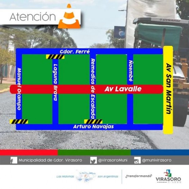 Ya está en marcha la repavimentación de la tercera cuadra de la Av. Lavalle