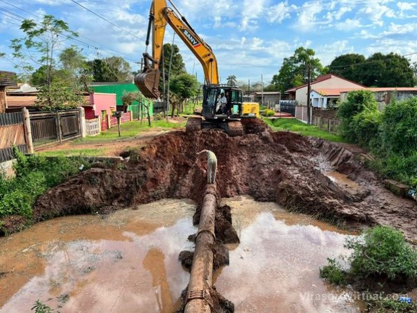 Continúa la obra del puente en calle Roque Saenz Peña